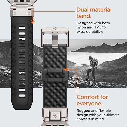 Miniatura 3 de Spigen DuraPro Armor - Correa de conector de metal duradera diseñada para Apple Watch Band Apple Watch Ultra 2Ultra de 1.732 pulgadas, serie 10 de
