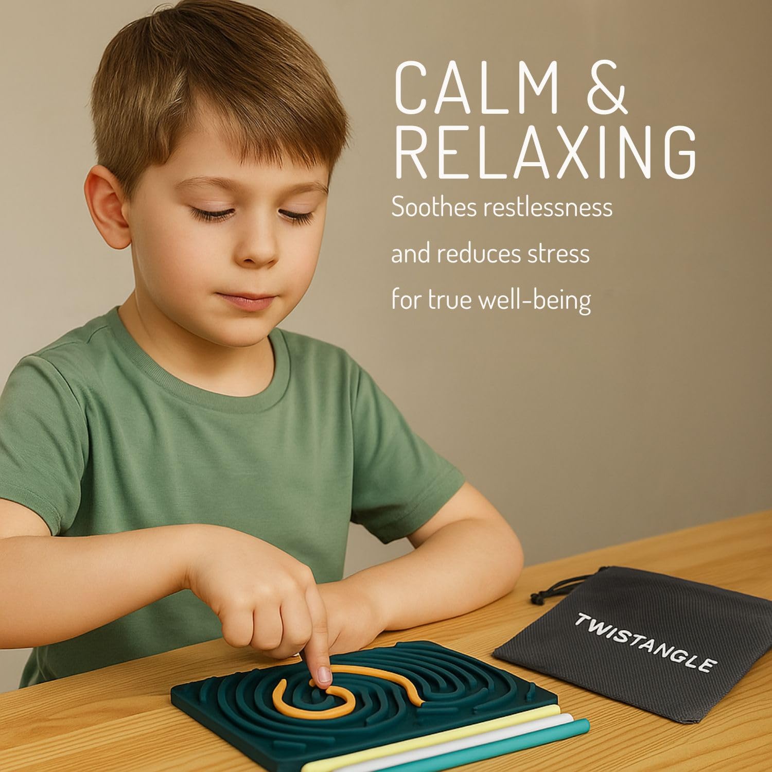 Twistangle Set Giocattolo Montessori per Bambini, per la Calma e il Relax, Tavola Sensoriale, Giocattolo Antistress e per l'Apprendimento, Compatto per Viaggi, Creativo e per la Concentrazione