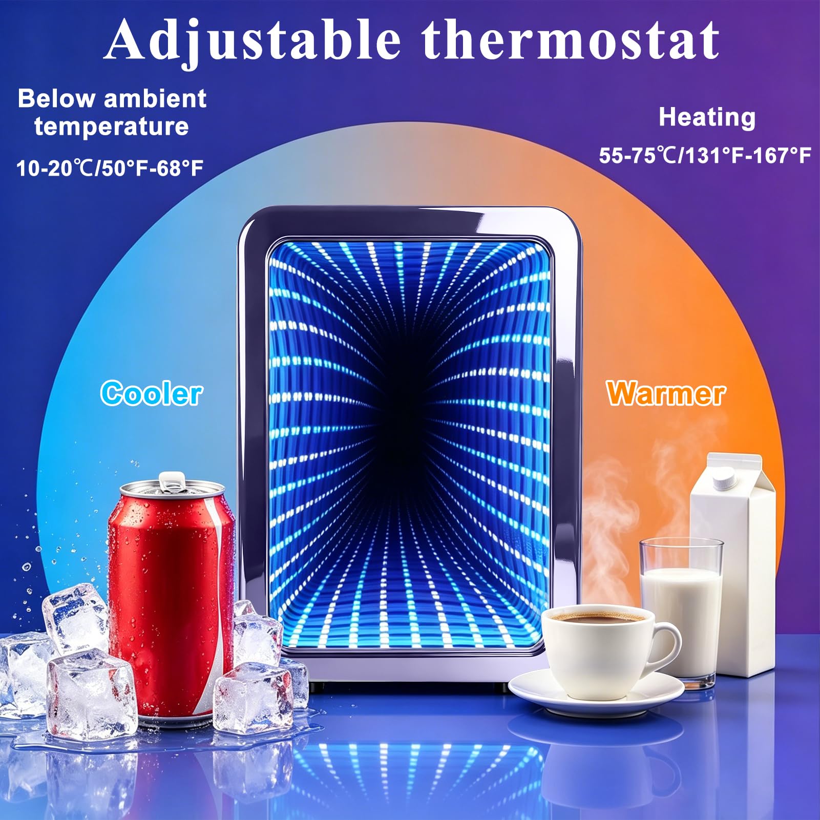 Nevera mini de 4 litros, termoeléctrica, refrigerador cosmético, refrigerador y calor (40 dB, 36 W, CC/AC), pequeño frigorífico portátil silencioso para coche, oficina, dormitorio