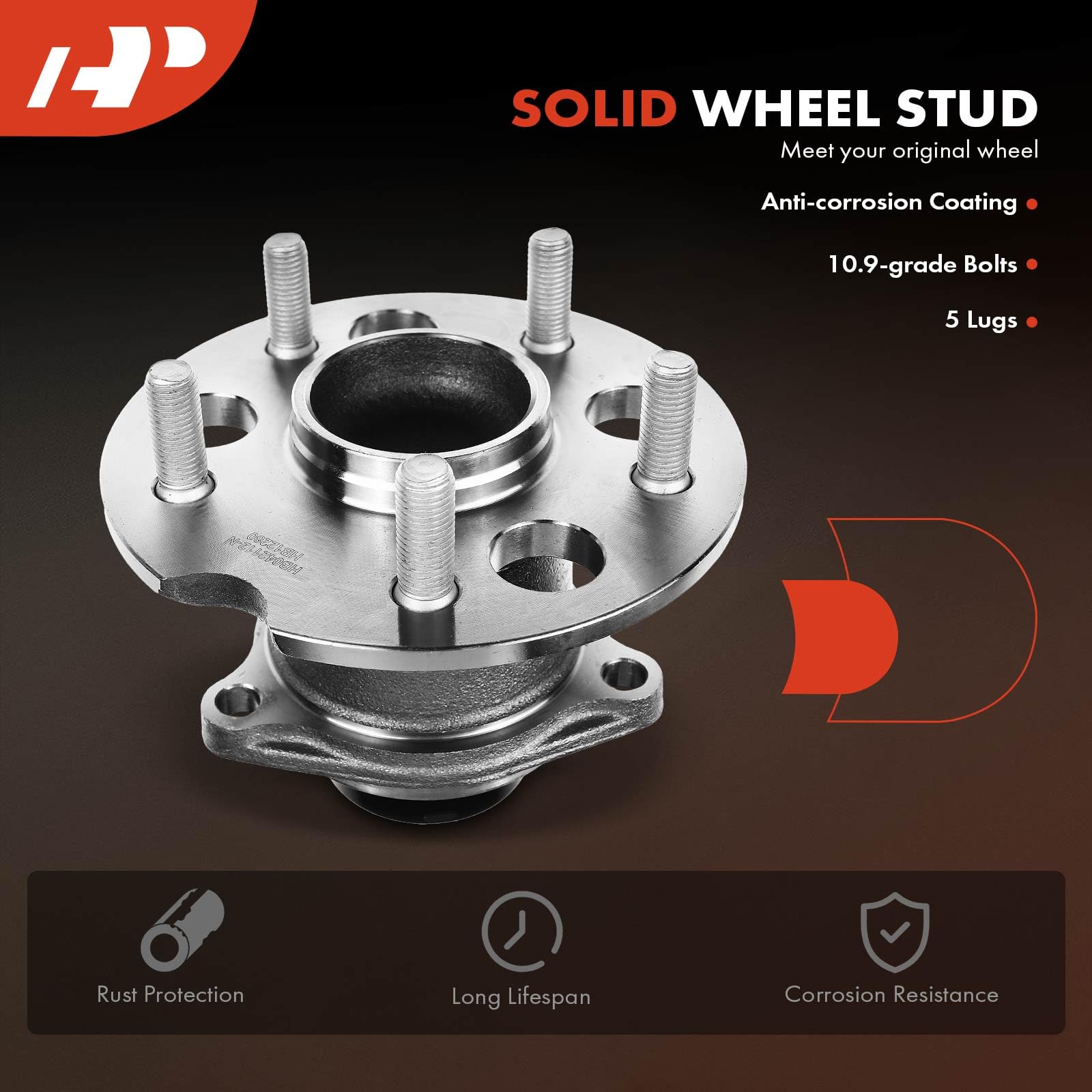 Pair Of Rear Wheel Bearing Hubs For 2004-2010 Toyota Sienna FWD - ABS Sensor Included