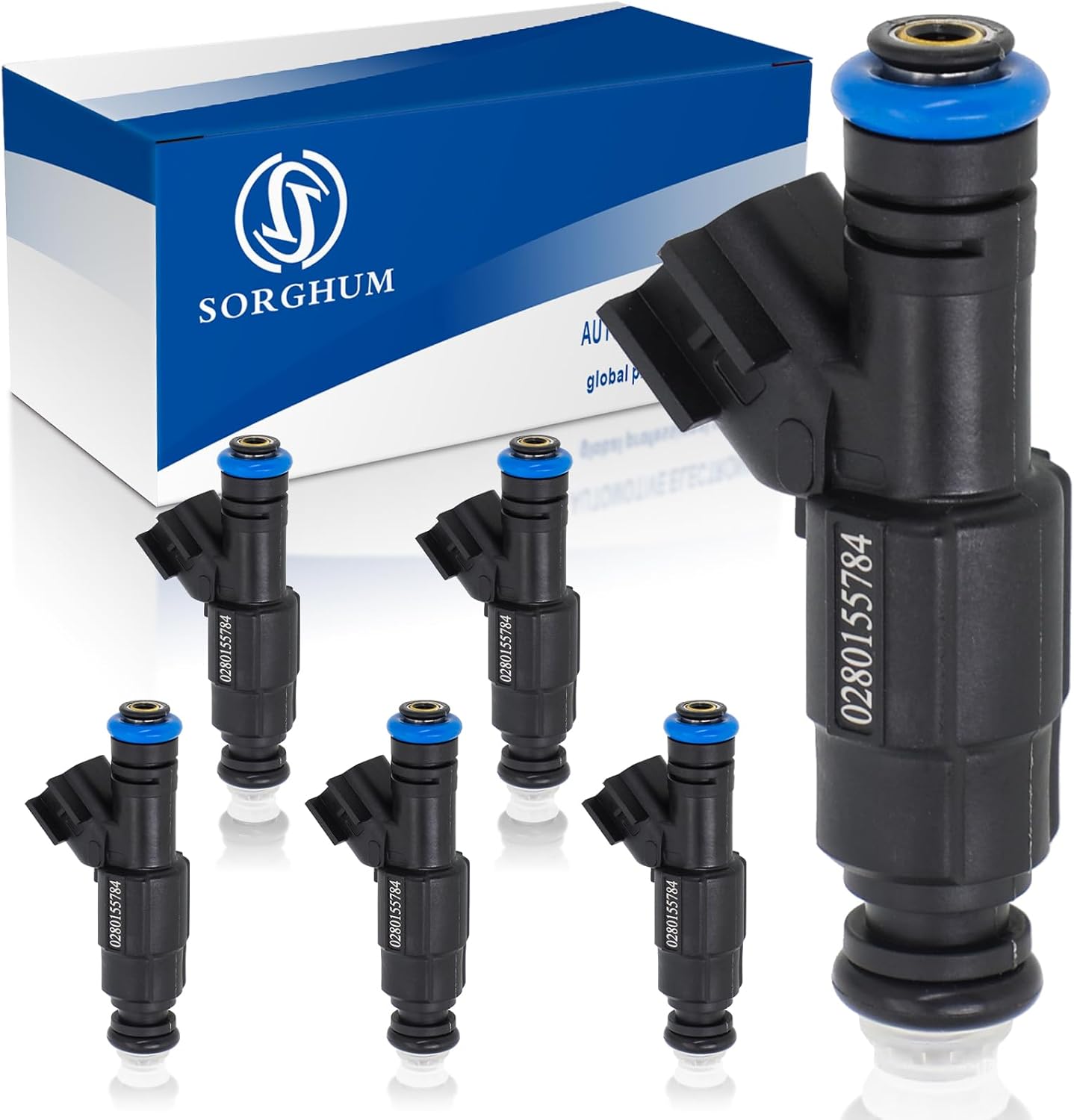 Sorghum Fuel Injectors Set of 6 Compatible with Jeep Cherokee 1999-2001 Grand Cherokee Wrangler 1999-2004 L6 4.0L Dodge Ram 1500 2500 Van 3500 Van Replace# 0280155784 FJ570 04669938 RL669938