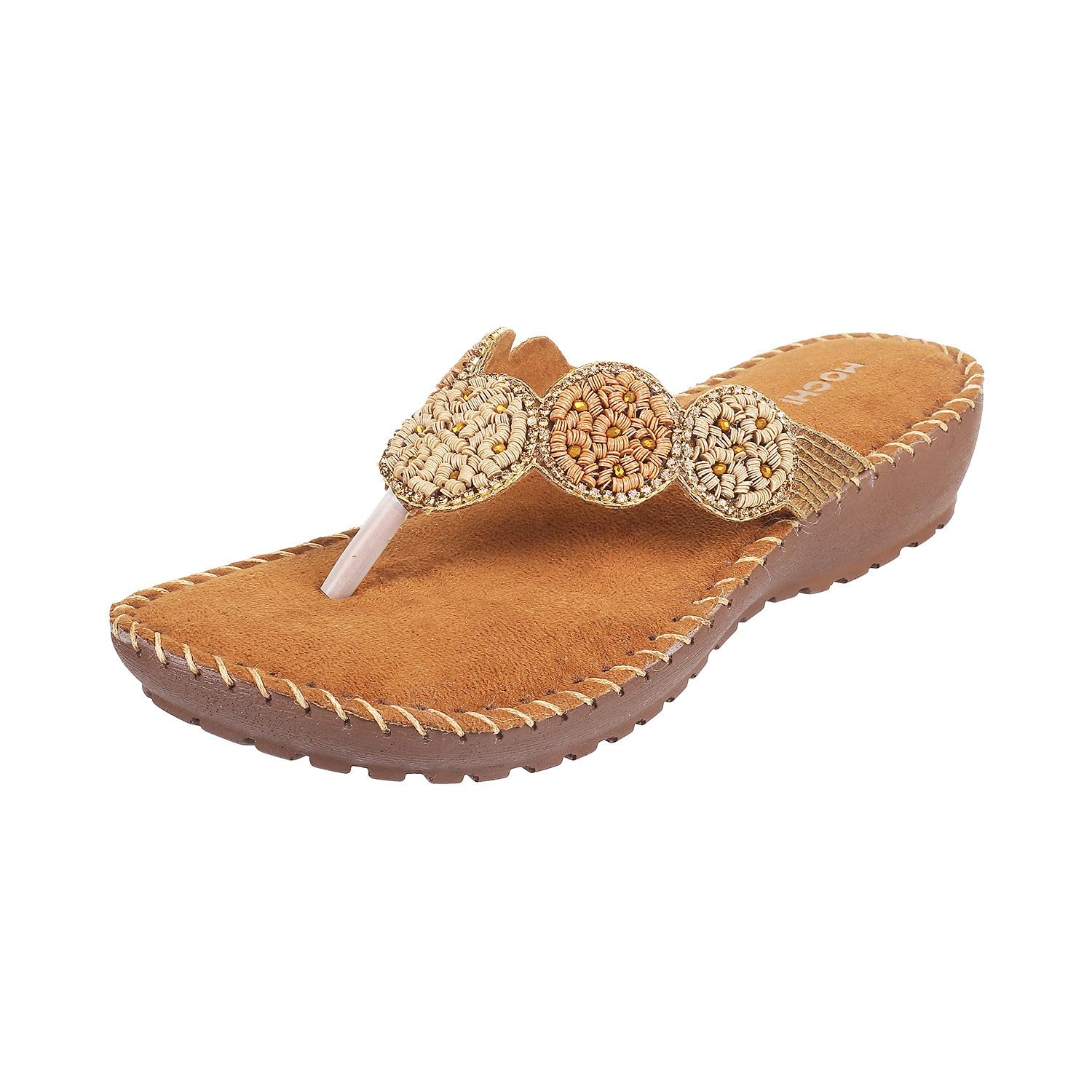 Mochi Women Antic Gold Comfort & Fashion Chappal UK/5 EU/38 (44-60) (B0CB8VKX16) Amazon Price History, Amazon Price Tracker