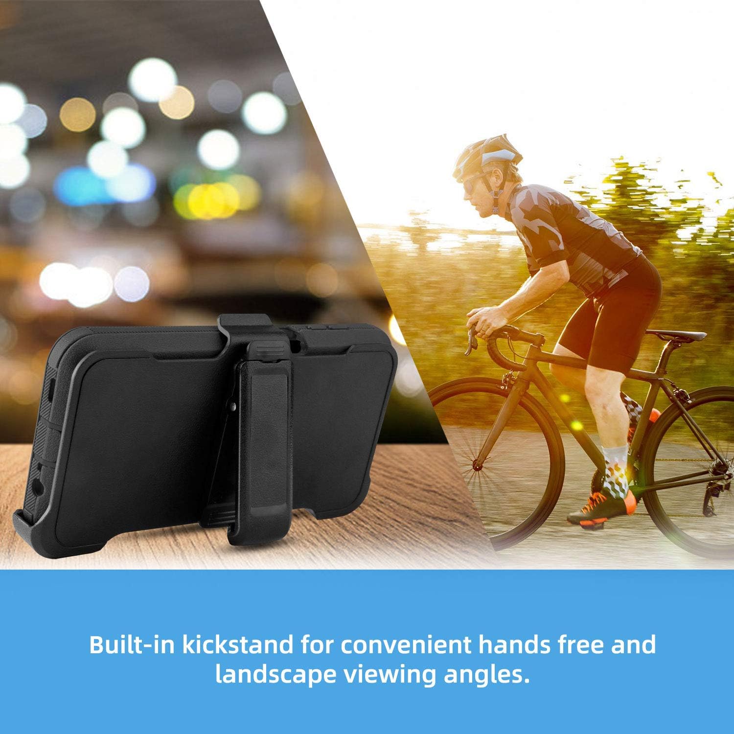 Venoro Compatible for Samsung Galaxy A12 Case,Samsung A12 Case Heavy Duty Shockproof Full Body Protect Kickstand Case Cover with Swivel Belt Clip for Galaxy A12 Phone Case(Black)
