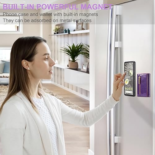 Miniatura 7 de Asuwish Funda para teléfono para Google Pixel 7A 5G 2023 con protector de pantalla de vidrio templado y ranura para tarjeta de crédito, soporte con