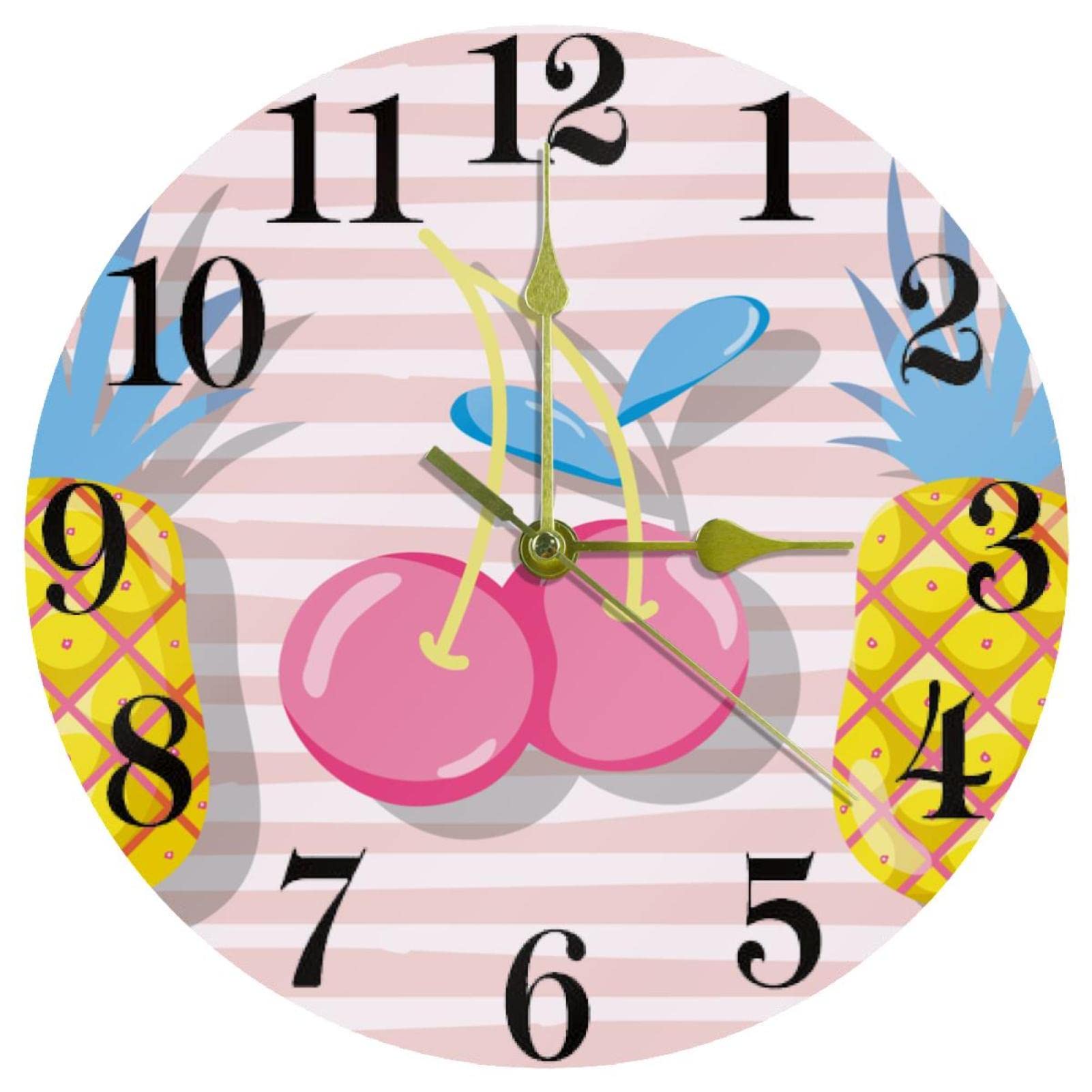 Horloge murale silencieuse Fruits 25,4 cm pour en finir avec le tic-tac agaçant