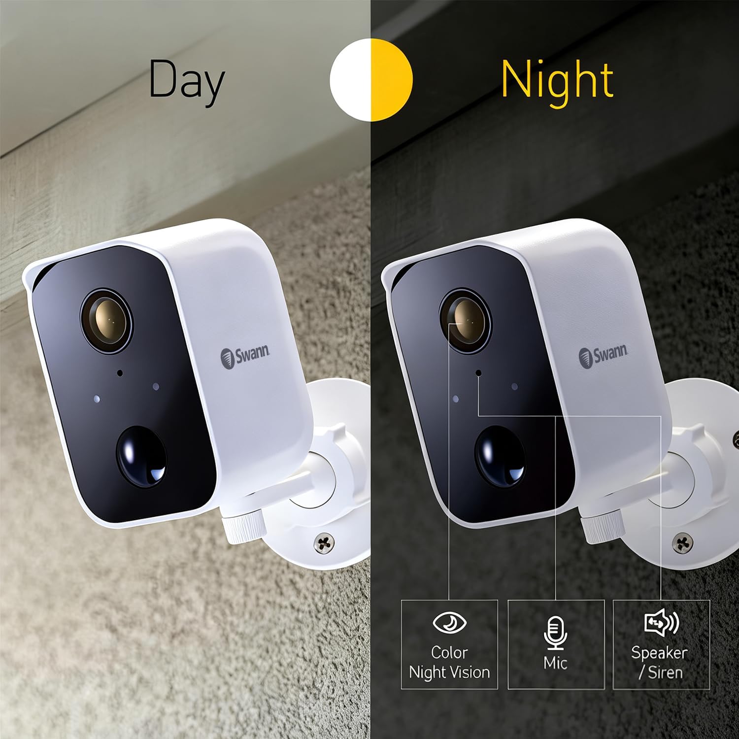 Swann Solar Security Cameras Wireless Outdoor, Solar&Battery Powered Cameras for Home Security with a 32GB Micro SD Card, Night Vision, 2-Way Talk, Motion Detection, Compatible with Alexa/Google Home