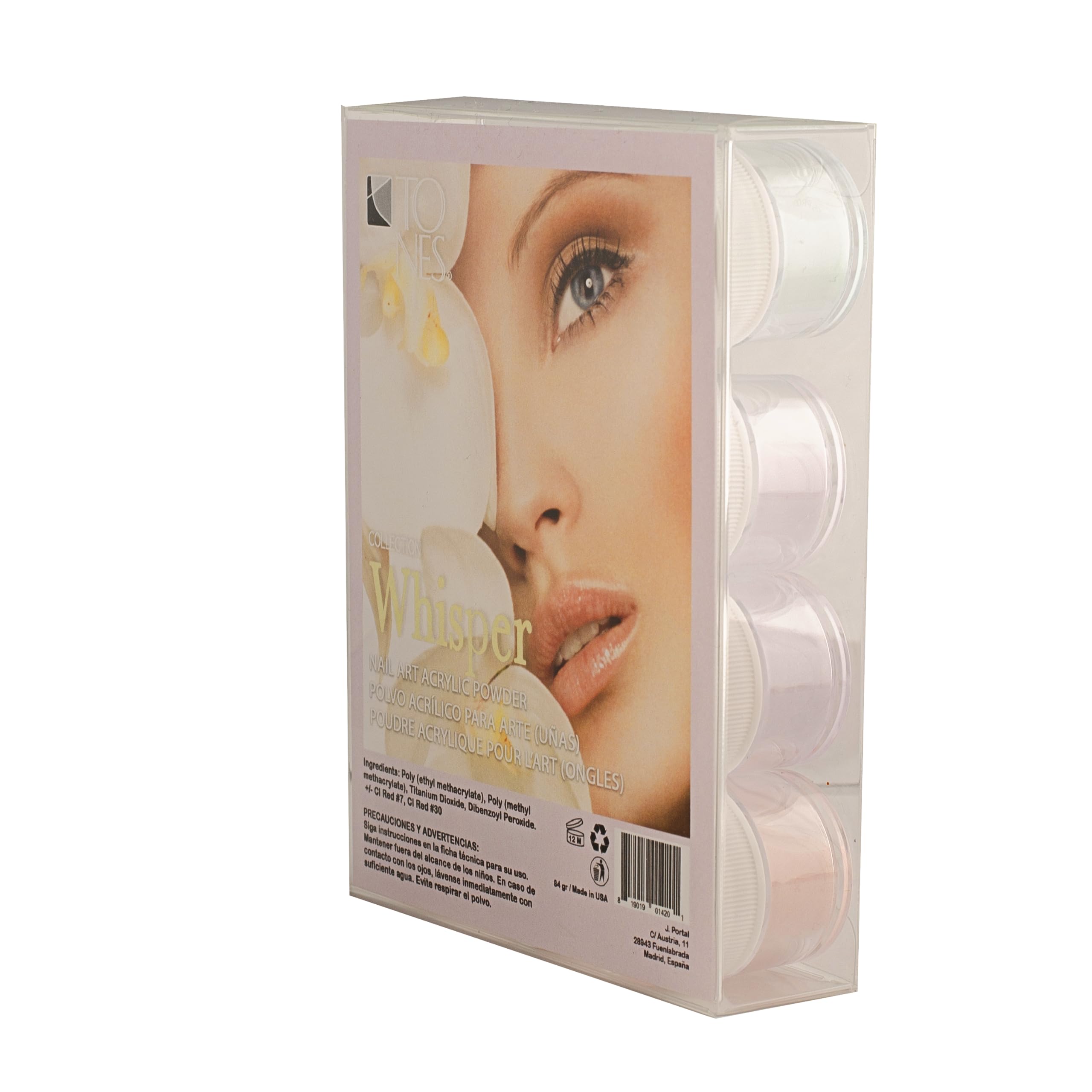 TONES Acrylic Nail Powder Set – Bubble-Free Blending - Sculpting - Durable Enhancements | Perfect Art - Glossy Finish | 12 Voguish Shades (Whisper)