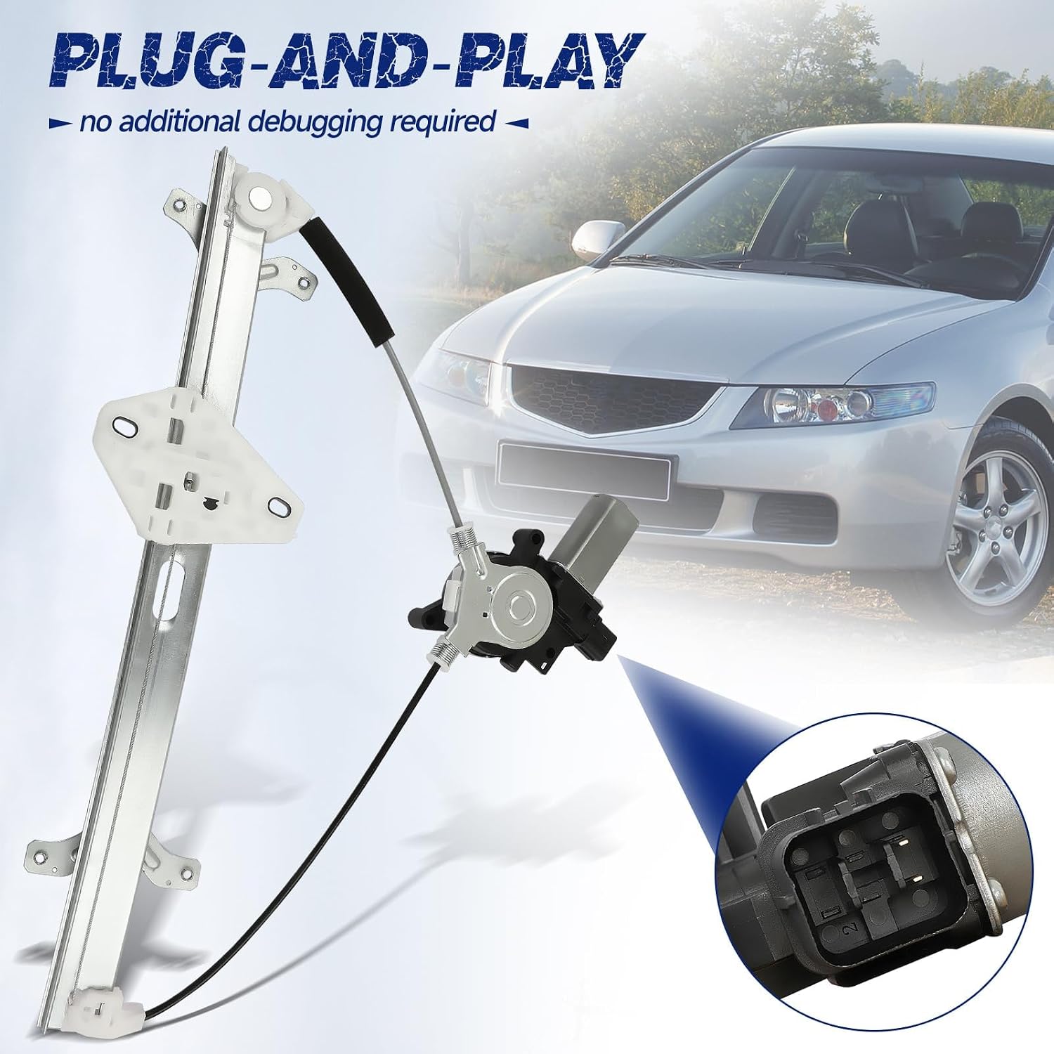 741-307 Front Passenger Right Side Power Window Regulator with Motor Assembly Fit for 2003-2007 Honda Accord (Sedan 4-Door Only)