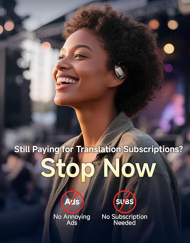 AI Translation Earbuds Real-Time, 144-Language Translator Earbuds with 6 Translation Mode, Audifonos Traductores Inglés Español, Wireless Translating Earbuds for International Travel, Business image 2