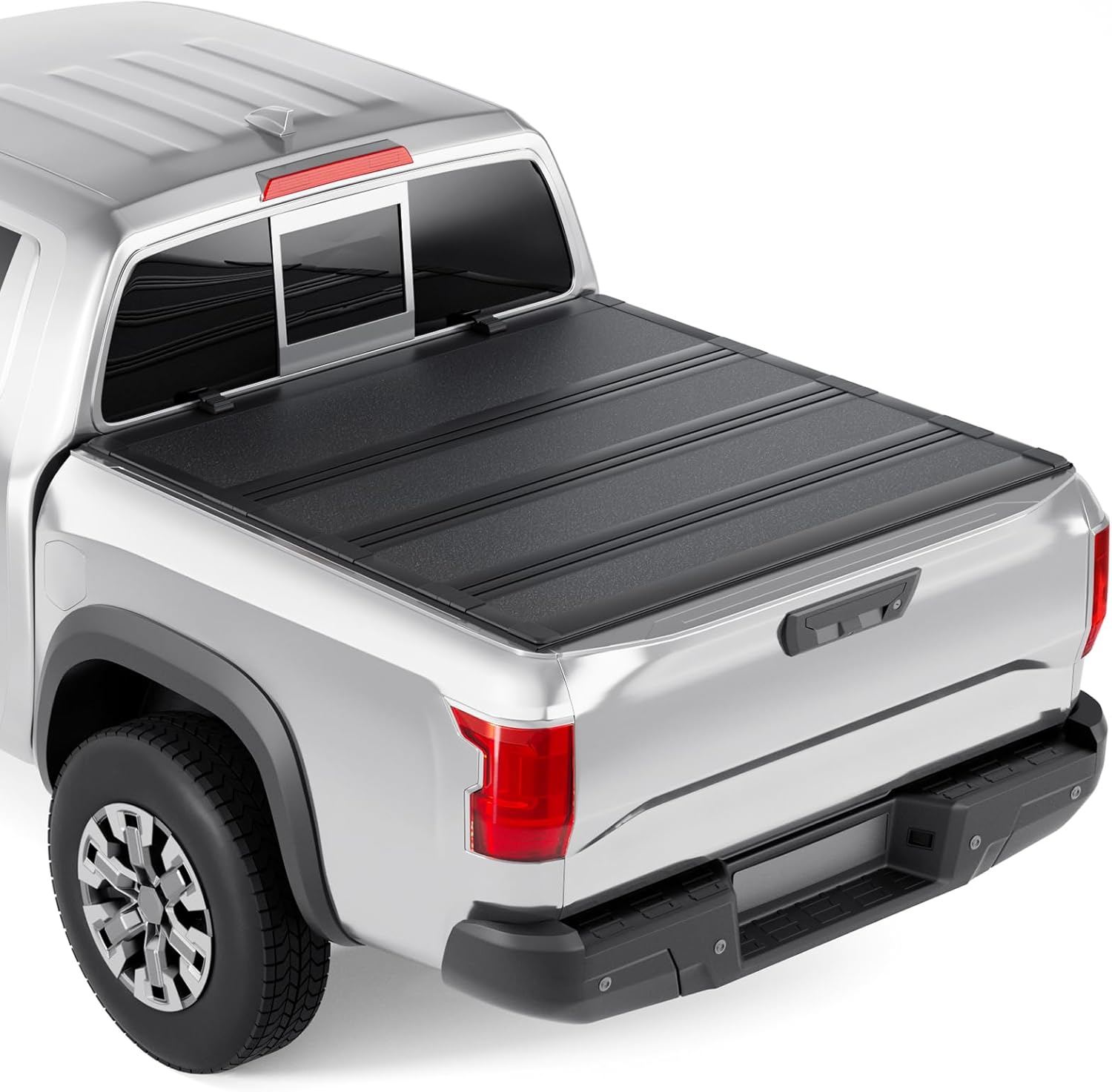 Hard Low Profile Quad-Fold Aluminum Truck Bed Tonneau Cover Compatible with 2005-2021 Nissan Frontier 5ft Bed (60")