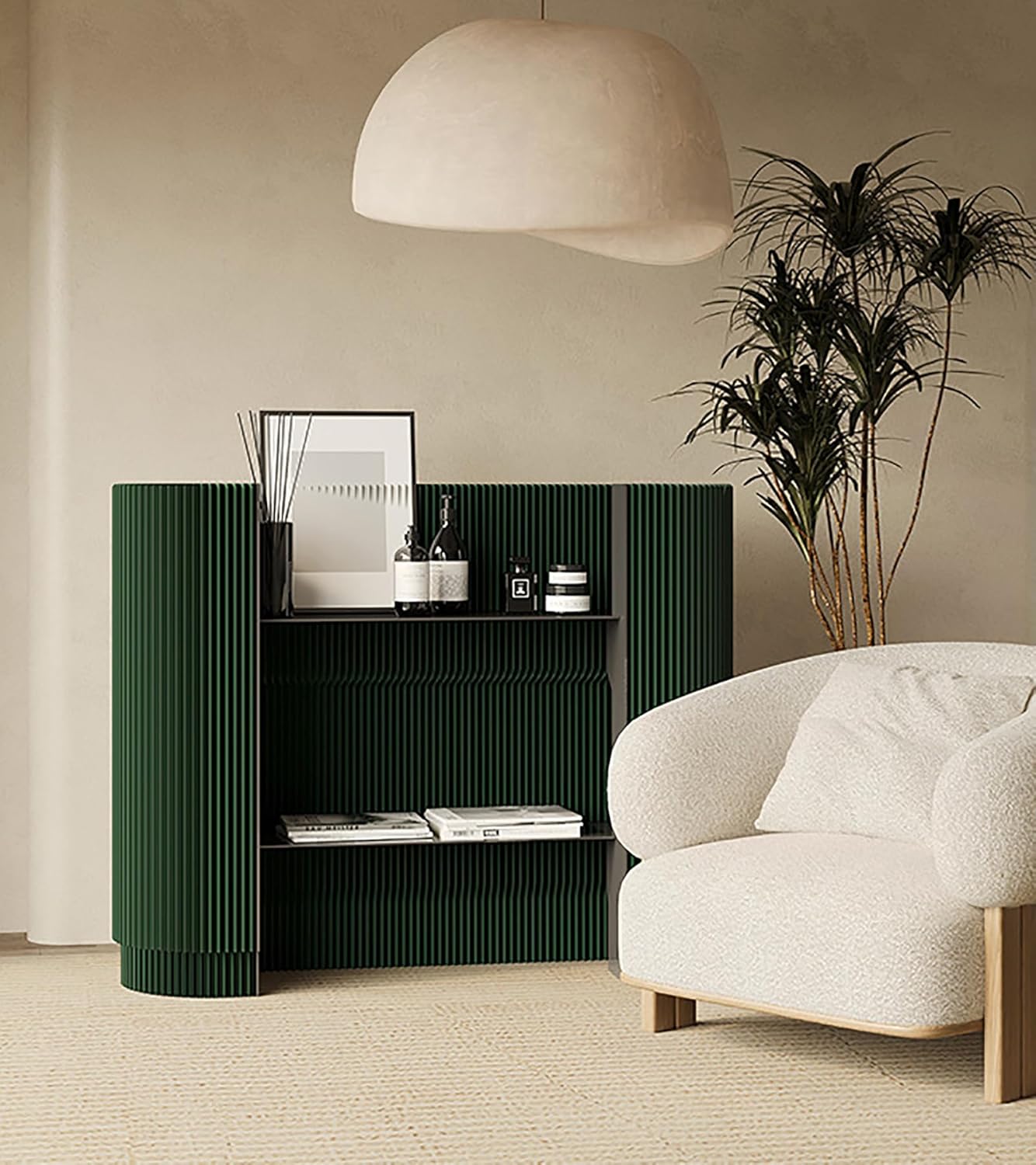 Reception Desk, with 2 Moveable Shelves, Modern Multifunctional Standing Front Desk, Small Retail Counter, for Hotel Lobby Clothing Store Office