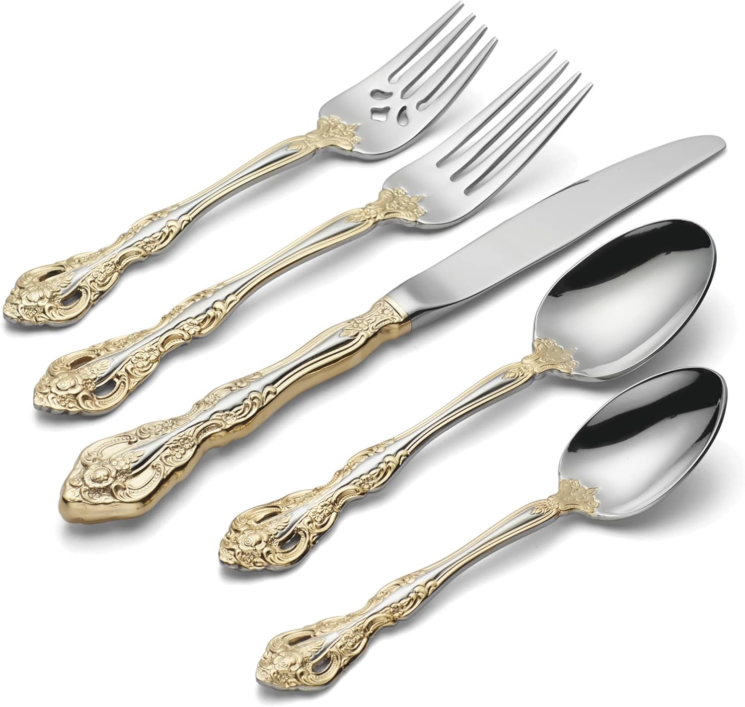 Oneida Golden Michelangelo 20-Piece Flatware Set for 4 – Metallic Oneida Golden Michelangelo 20-Piece Flatware Set for 4 – Metallic