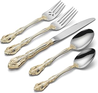 F100020Al20 Golden Michelangelo 20 Piece Fine Flatware Set, Service For 4, Metallic