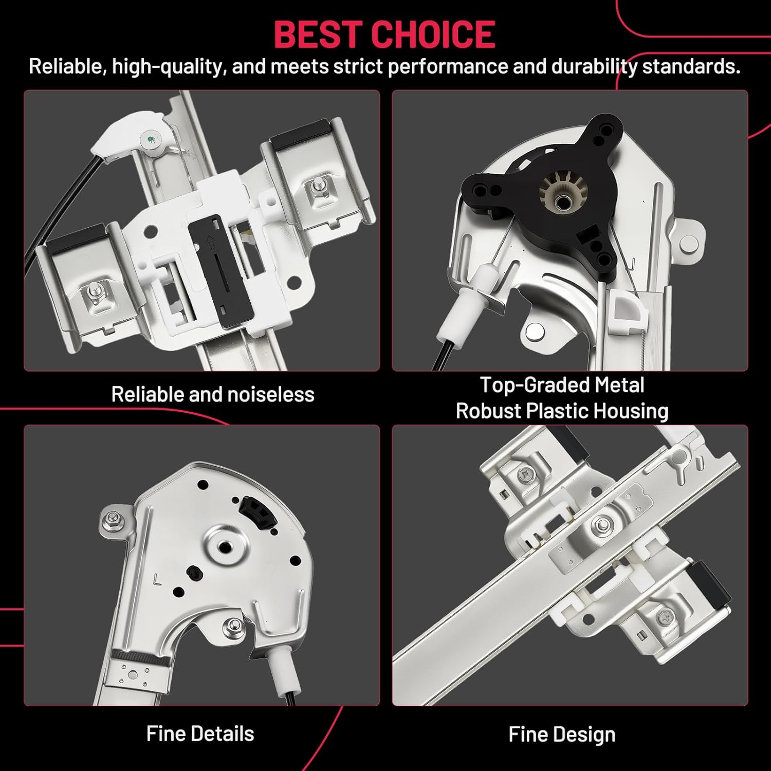 BDFHYK 740-811 Power Window Regulator Without Motor Rear Left Compatible with Buick Lesabre 2000-2005