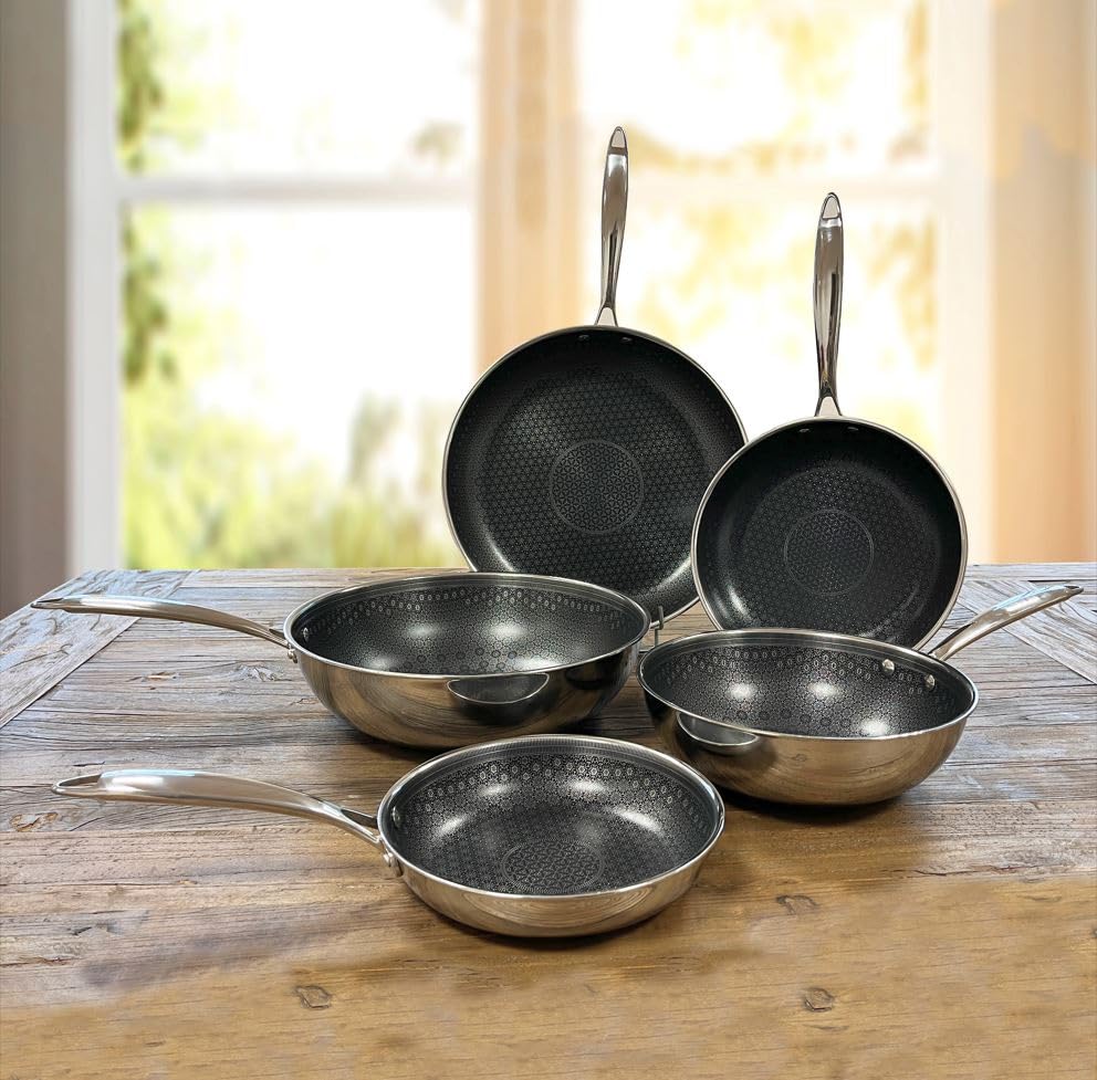 CUISINOX Gourmet - Poêle 20 Cm Inox Triply, Compatible Tous Feux, Fabrication Française