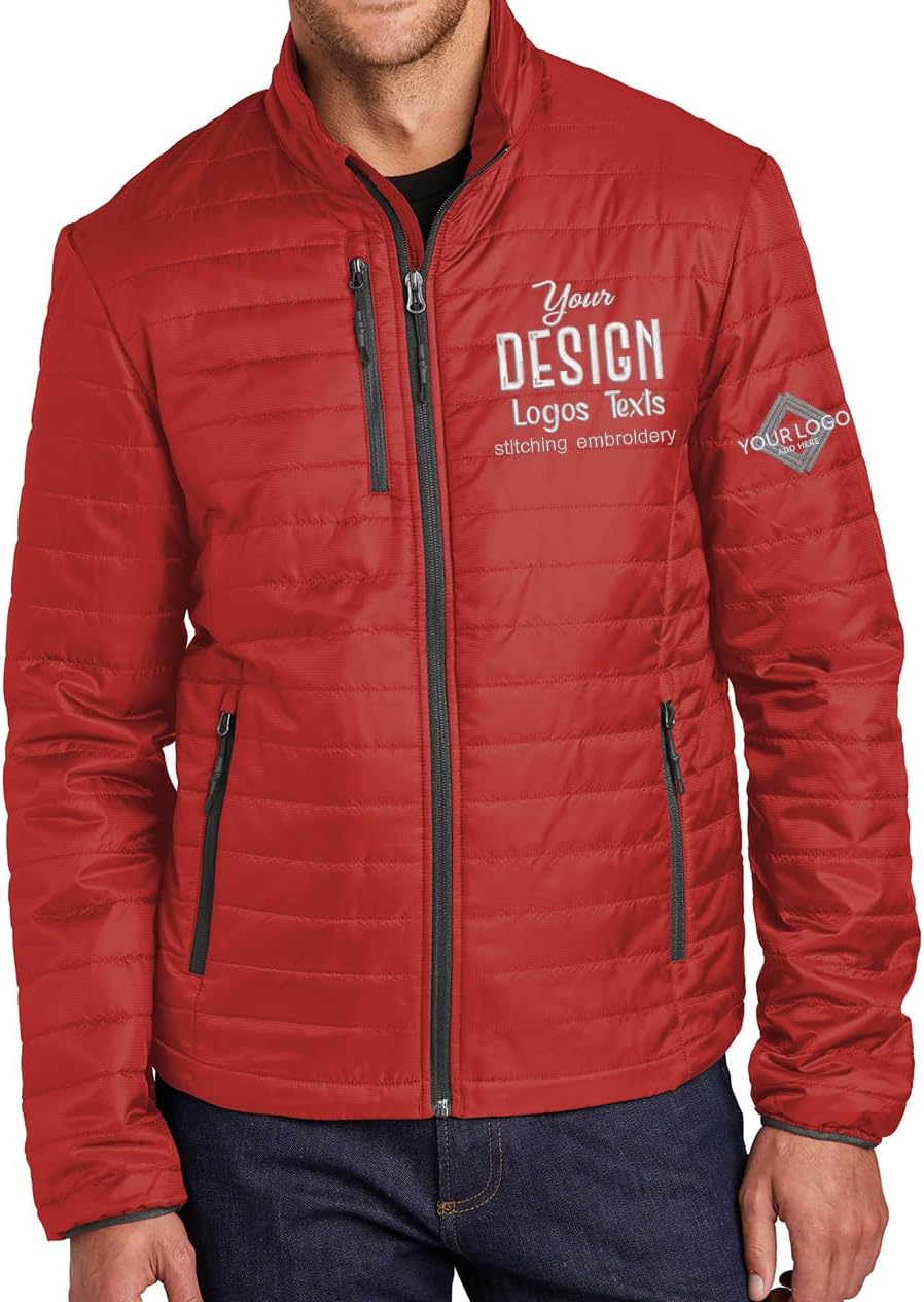 INK STITCH Men J850 Custom Embroidery Personalized Packable Puffer Jackets