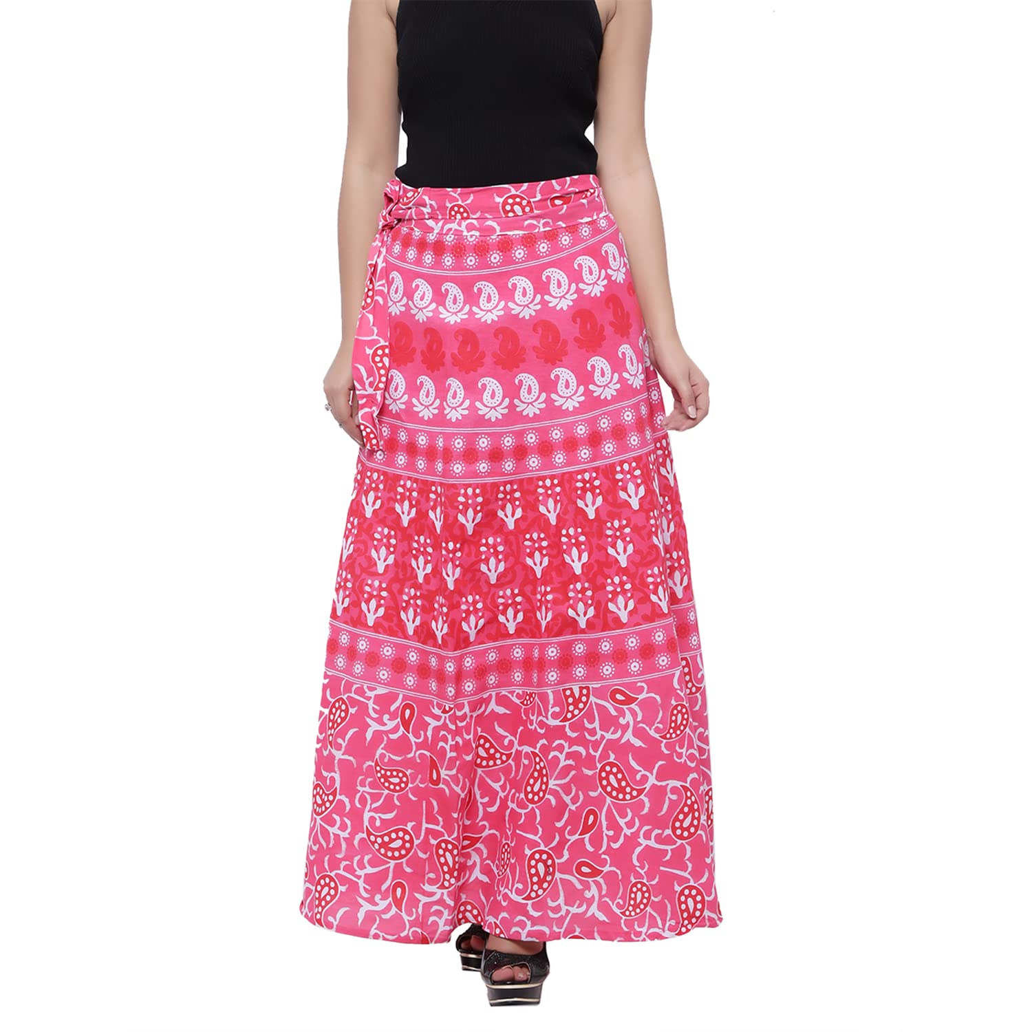 jabama Women's Printed Cotton Mid Rise Maxi Skirt-picture-42