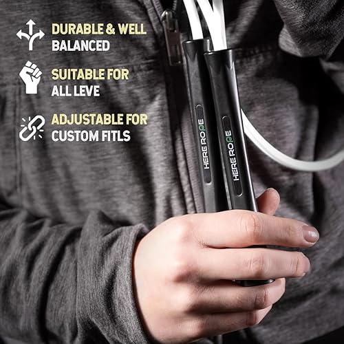 Miniatura 7 de hererope - Cuerda de saltar de boxeo ajustable de 0.236 in con cordón interior, asas irrompibles, cuerdas de salto de PVC duraderas que no se doblan