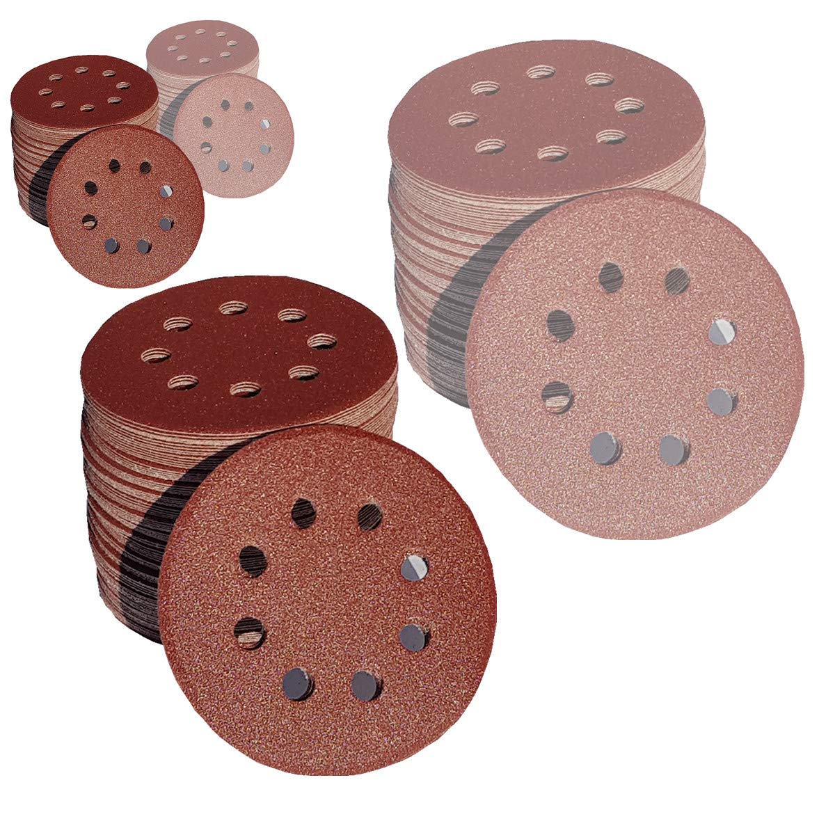 Bohrfux Velcro Sanding Discs Diameter 125 mm with 8 Holes P40 Grit Sandpaper Eccentric Sander Pack of 25