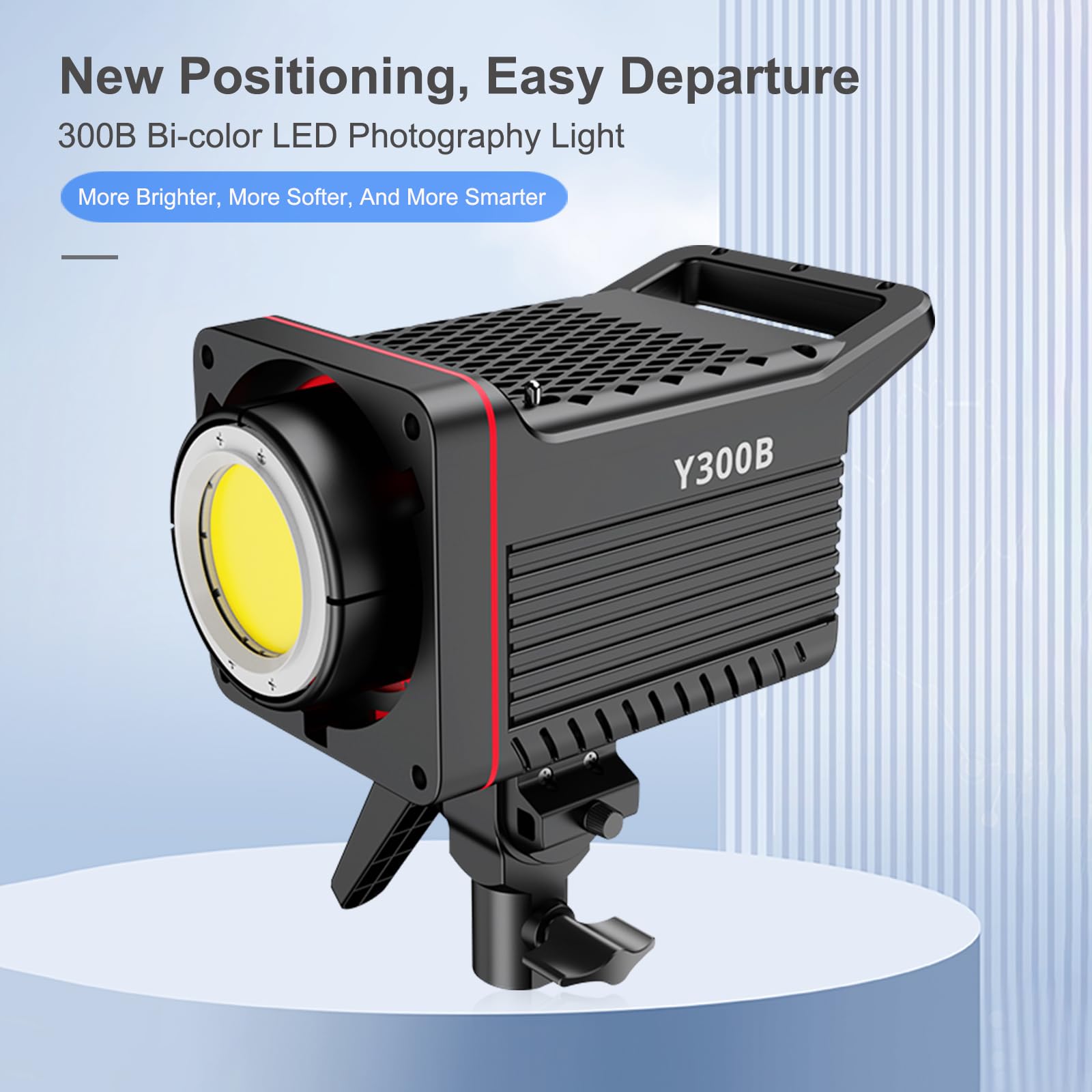 JatureClets 300W High-Powered COB LED Video Light MAX Extreme Mode 2700K-6500K, CRI 95+ TLCI 97+ for Photography with Bowens Mount, Studio Light for Portrait, YouTube Film Recording (JC-300W)