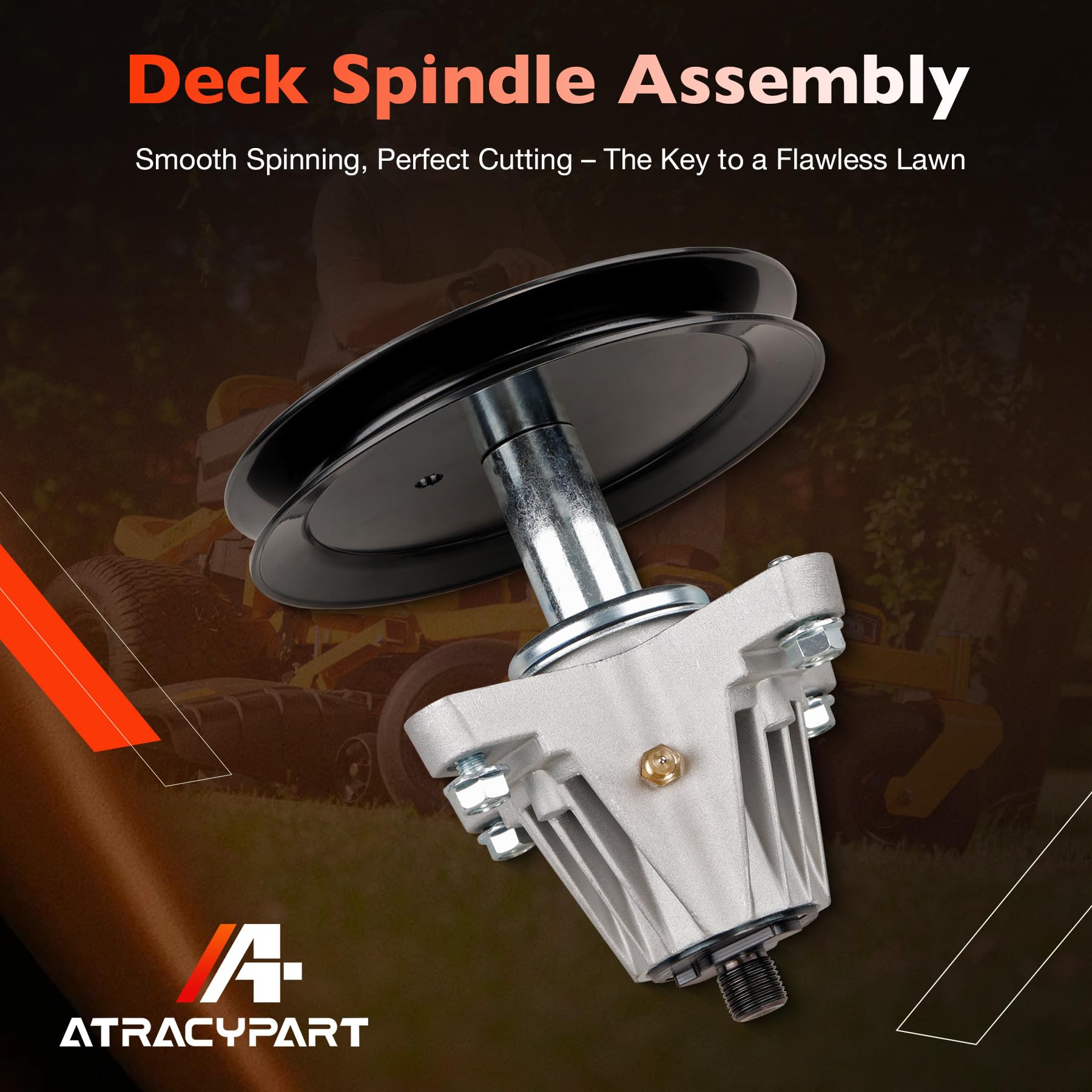 ATRACYPART 618-09395 - Conjunto de husillo de cubierta de cortacésped, compatible con Cub Cadet MTD