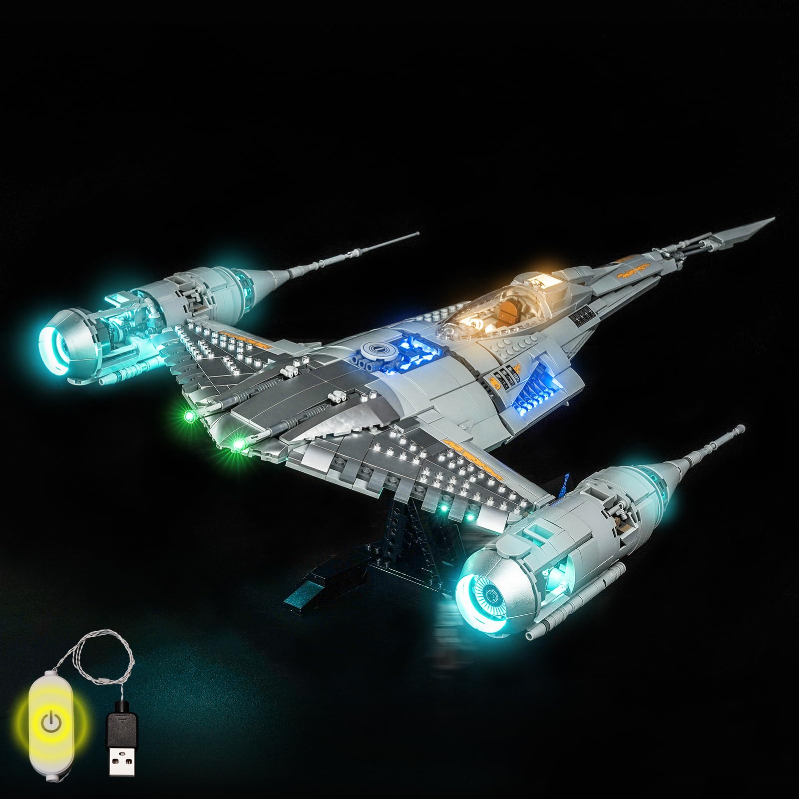 LocoLee LED Light Set Compatible with LEGO 75442 The Mandalorian's N-1 Starfighter LED Decoration Lighting Kit Only Lights Set,No Model (75442-Standard Version)