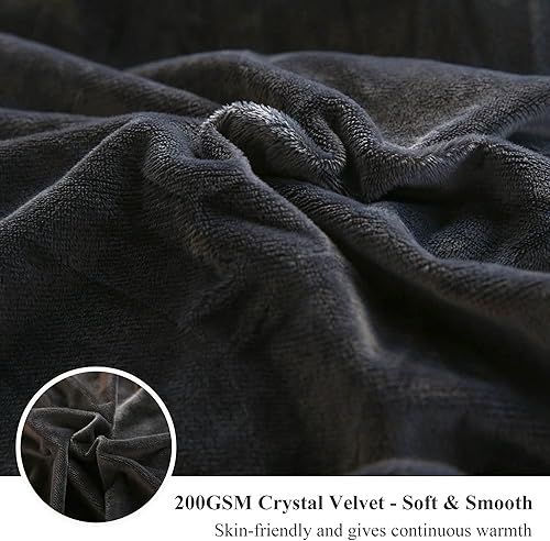 Miniatura 5 de XeGe - Funda de edredón afelpada y lanuda, de terciopelo cristal de lujo ultrasuave, cierre de zíper (1 funda de edredón de piel sintética)