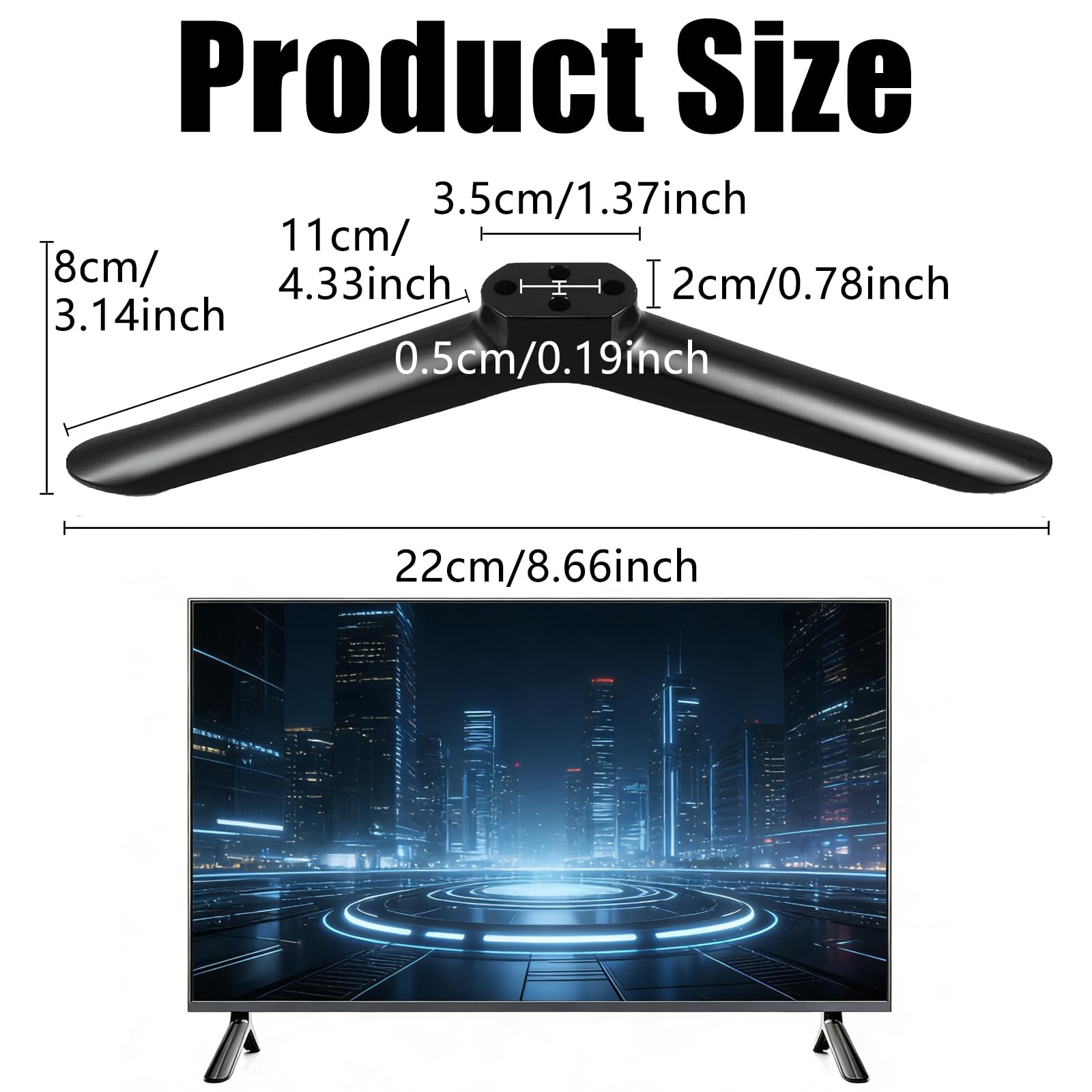 2PCS TV Stand Legs,Non-Slip Universal TV Legs,Table Top TVes Stand Base Replacement Bracket,Non-slip T-V Base,With Mounting Tool,for Home, Office — view 4