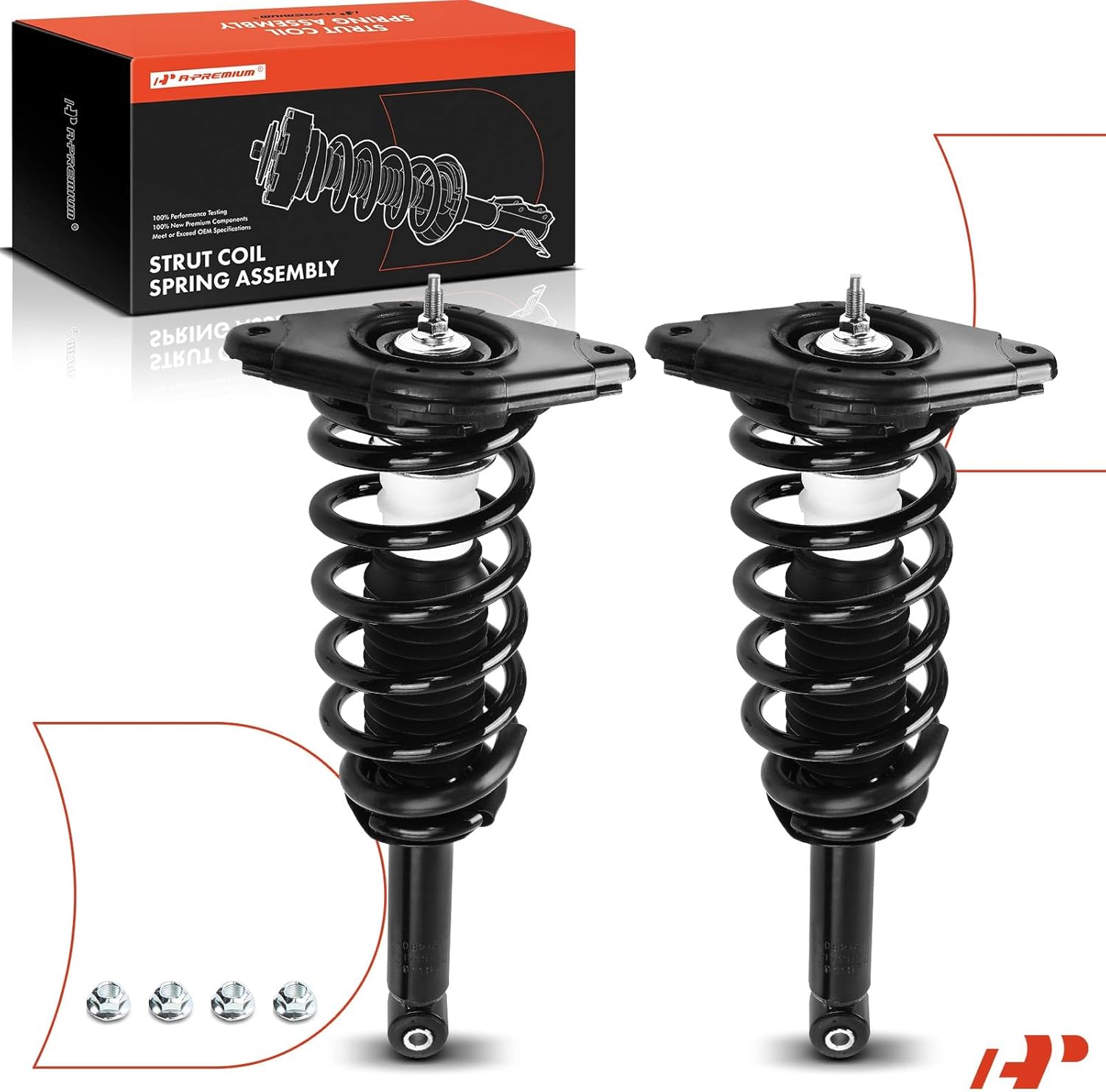 A-Premium Rear Struts Compatible with Nissan Sentra 2000-2006, Exc. SE-R/SE-R Spec V - 2x Replacement Suspension Complete Strut Assembly Shock with Coil Spring