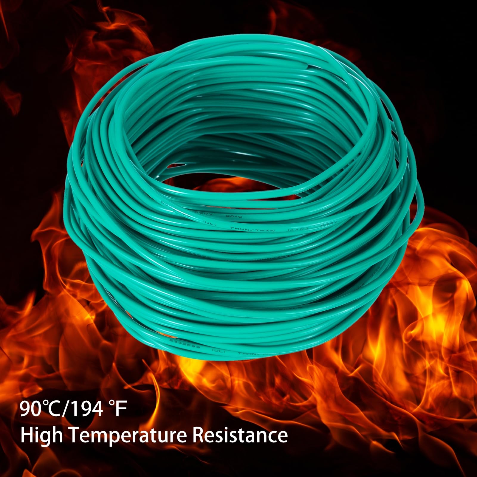 QUARKZMAN 150 Fuß Elektrischer Draht Isoliert Massivkupfer 12AWG Anschlusskabel THHN Draht Wohnbereich Industrie Erdung Elektrisch Bewertet Für 600 Volt UL Gekennzeichnet Grün