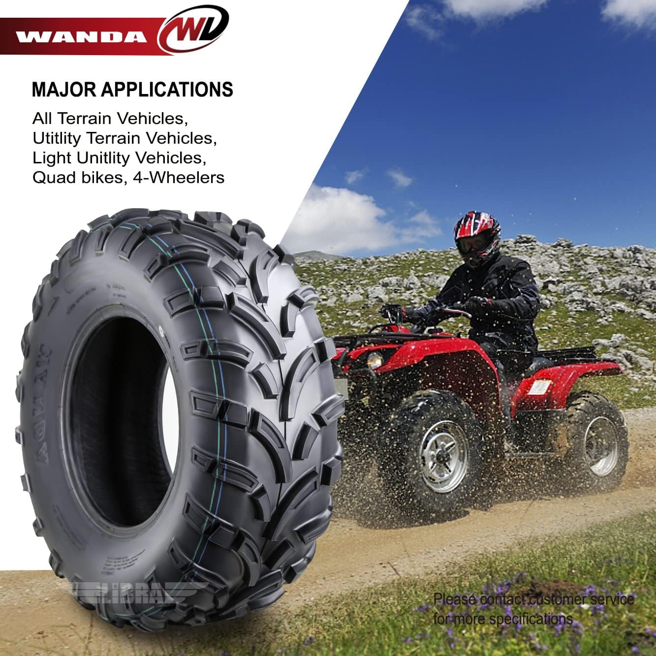 WANDA One ATV Tire 24x10-11 24x10x11 /6PR P373 Lit Mud-10279