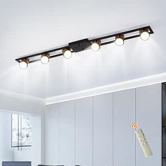 Garwarm 48 Inch Modern Dimmable LED Track Lighting with Remote, Flush Mount