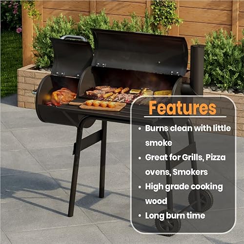 Miniatura 3 de Leña seca al horno, cereza, 1100 pulgadas cúbicas, 16-18 troncos  troncos de 8 x 2.5 pulgadas. Estufa individual y madera para cocinar para asar,