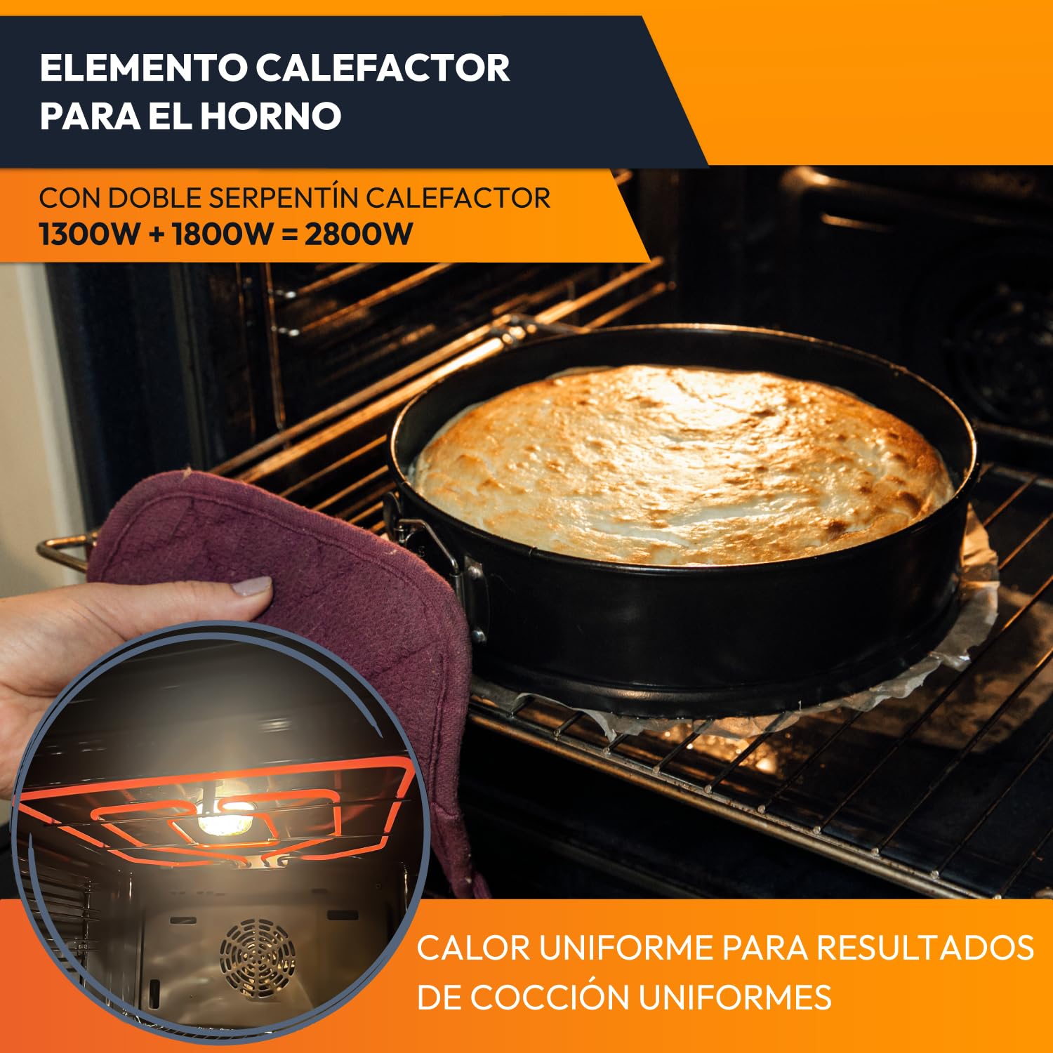 Kenekos - elemento de calefacción 230 V calor superior 2800 W compatible con los hornos Siemens/Bosch como 773539/00773539, 471369/00471369 calefacción, elemento de calefacción del horno para cocinas