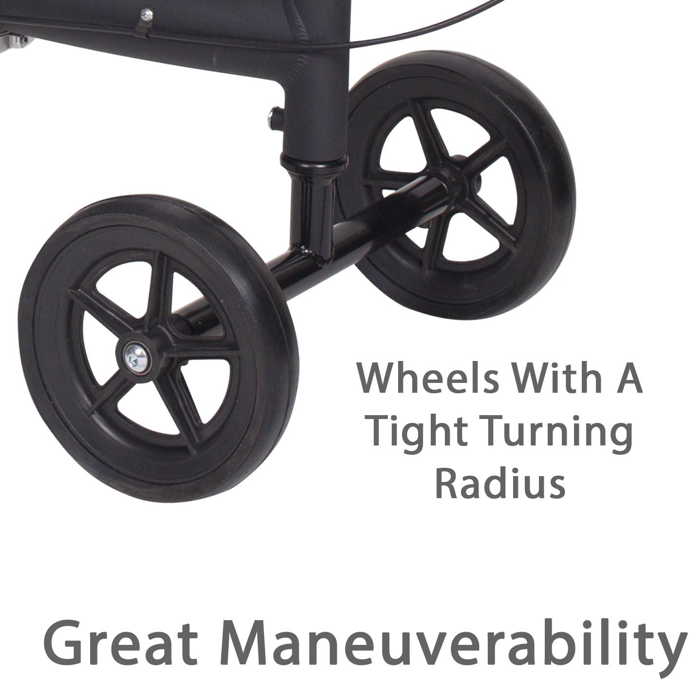 Carex Economy Rolling Knee Walker with Comfortable Padding - Steerable Knee Scooter for Foot Injuries with Hand Brake - Crutch Alternative
