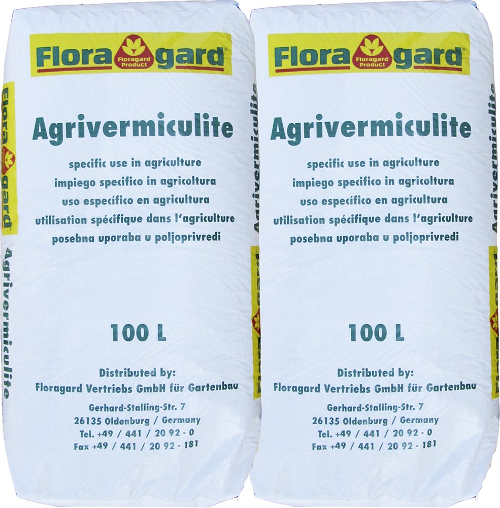 Knauf Gartenbau Perlite Perligran 2-6 mm 2x100 L • 200 L & Vermiculite 2x100 L Brutsubstrat für Reptilien in Terrarien Abdeckmaterial im Kübel gegen Unkrautbefall und Verdunstung • 200 L