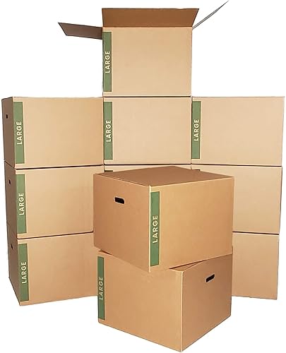 Miniatura 5 de Cajas de mudanza medianas con asas paquete de 10 unidades 18 x 14 x 12 pulgadas cajas de mudanza baratas