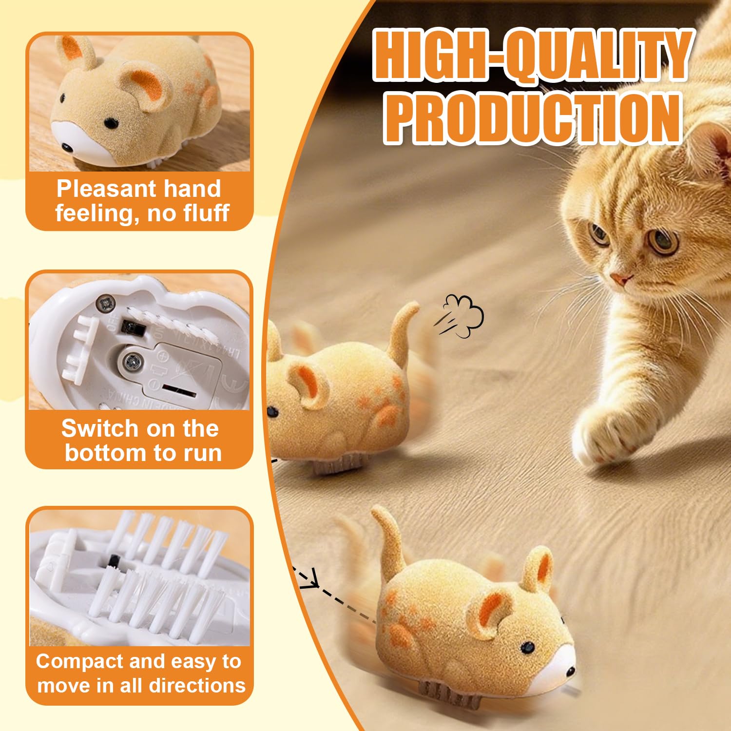Katzenspielzeug Maus Elektrisch, 3 Stck Interaktives Katzenspielzeug Maus  mit Basisbrste, 2025 Neu Interactive Electric Hamster Cat Toy, Katzenspielzeug  Elektrisch Spielmaus, Ideal fr Hauskatzen : Amazon.de: Haustier