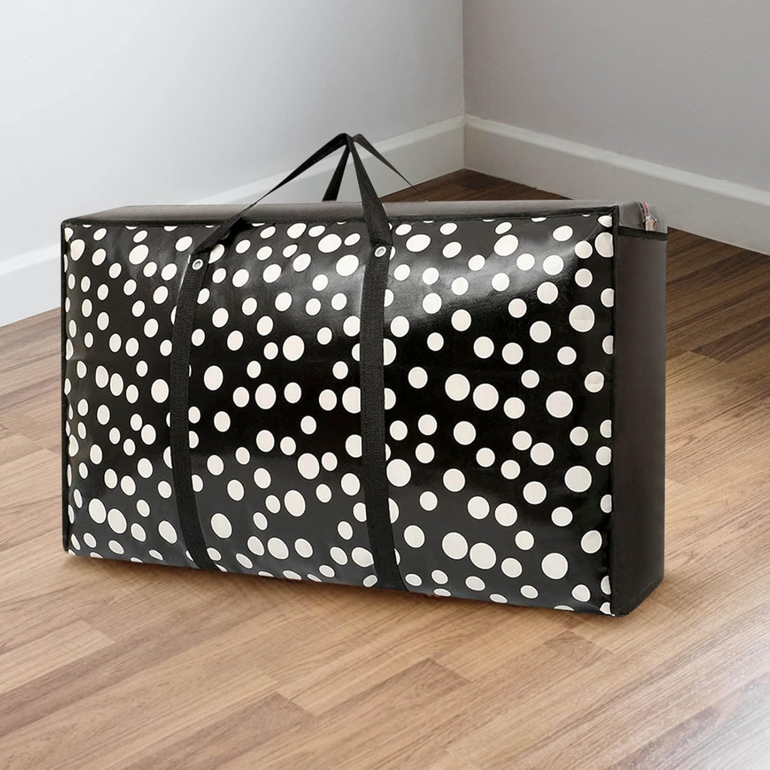 Extra Large Reusable Storage Bags with Strong Handles & Zippers, Heavy Duty Washable Moving Bag, Waterproof Closet, Underbed Organizer for Bedding, Blanket