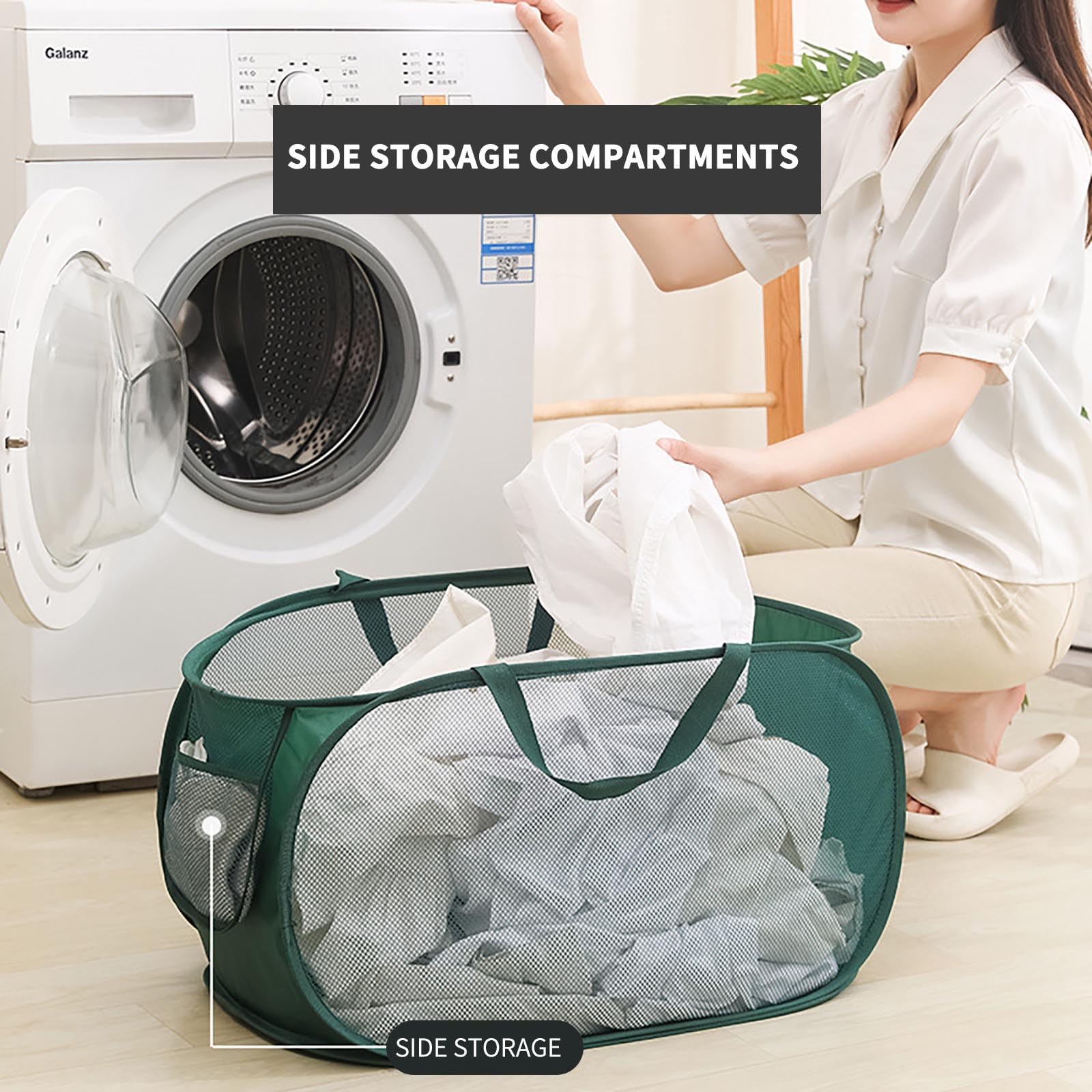 WLCNYL Panier à Linge Fin avec Couvercle, Panier à Linge en Plastique, Panier à Linge avec WLCNYL Panier à Linge Fin avec Couvercle, Panier à Linge en Plastique, Panier à Linge avec