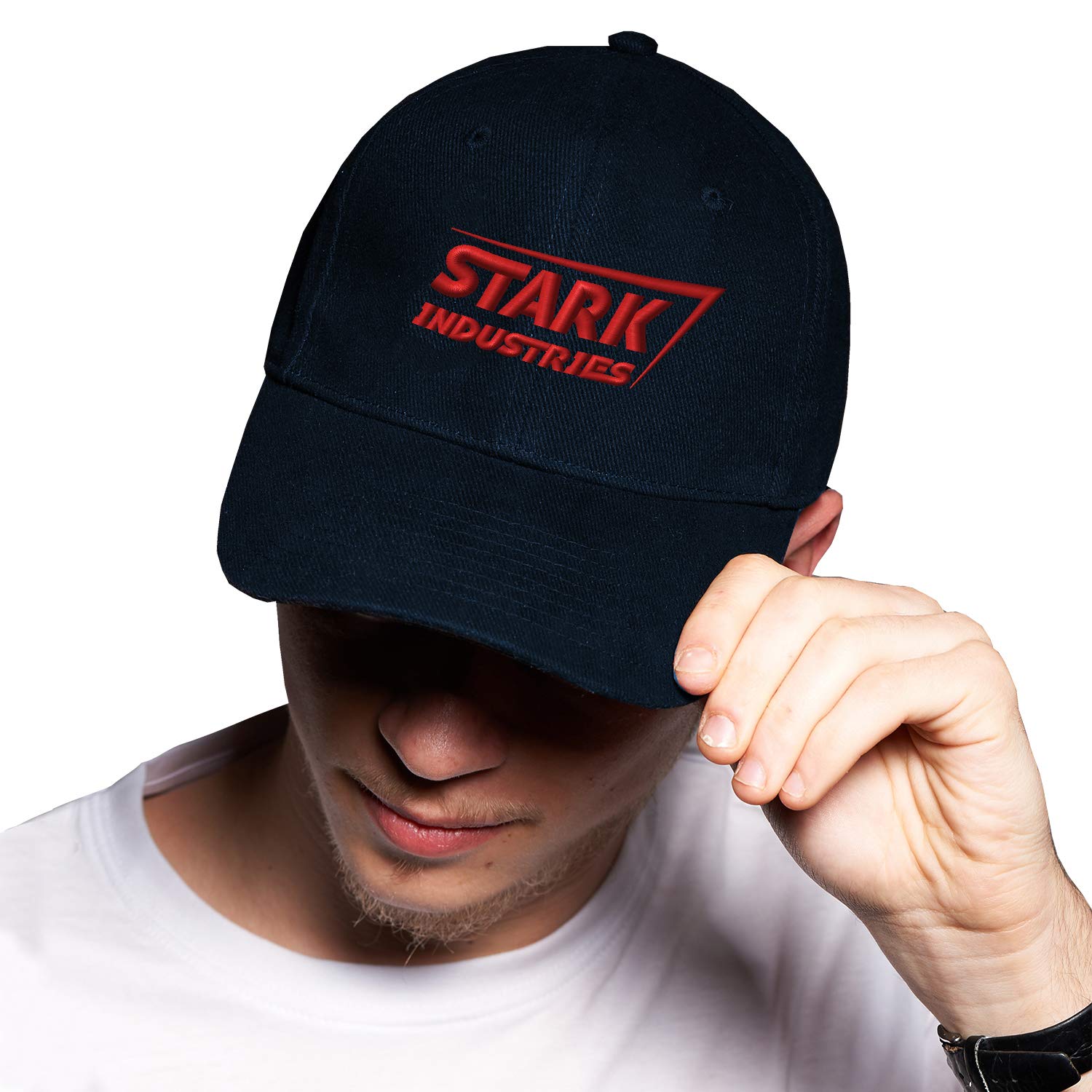 BroiderStudioStark Industries Iron Man Super Hero Red Baseball Delta Cap Adjustable Unisex Original Embroidered Urban Logo