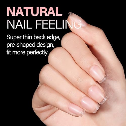 Vista 78 de AILLSA 450 puntas de uñas de gel extra cortas, puntas de uñas de gel de cobertura completa, punta de uñas postizas preliminadas a presión, 15
