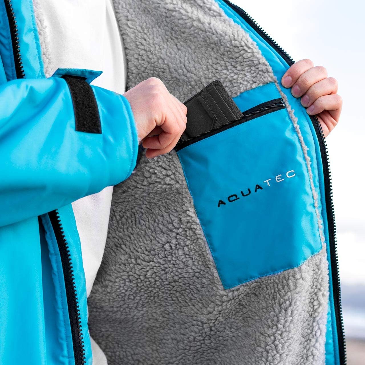 AQUATEC Surf Poncho Changing Robe - Changing Ponchos Adult | Hooded Beach Towel | Swimming Poncho & Surfing Changing Robe