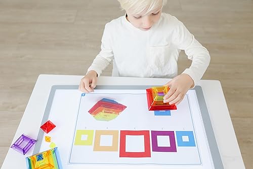 Miniatura 7 de Miniland Pirámides apilables translúcidas. Juguete educativo para niños de 3 a 6 años. Viene con 25 piezas y 4 hojas de actividades transparentes