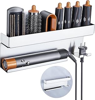YYBO Soporte Secador De Pelo de Pared, soporte Para Secador de Pelo Es Adecuado para Accesorio Plancha para Rizador Estilizador, Soporte Plancha pelo Adhesivo, Sin Taladrar