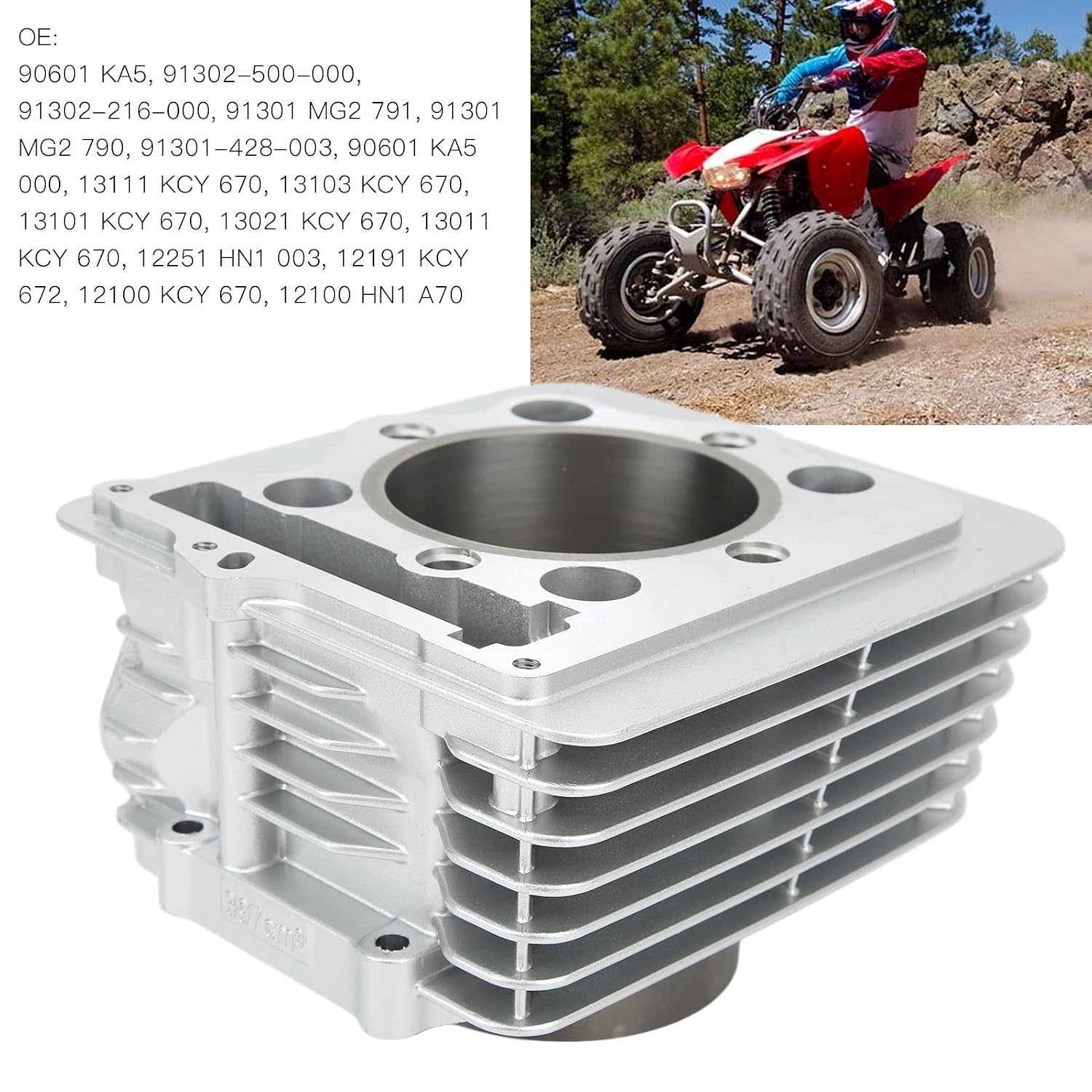 Zestaw tłoka cylindra HaloVerde o dużej średnicy 440 cm3 zestaw uszczelek tłoka cylindra ze stopu aluminium do TRX400X 2009-2014 XR400R 1996-2004 i Sportrax 400