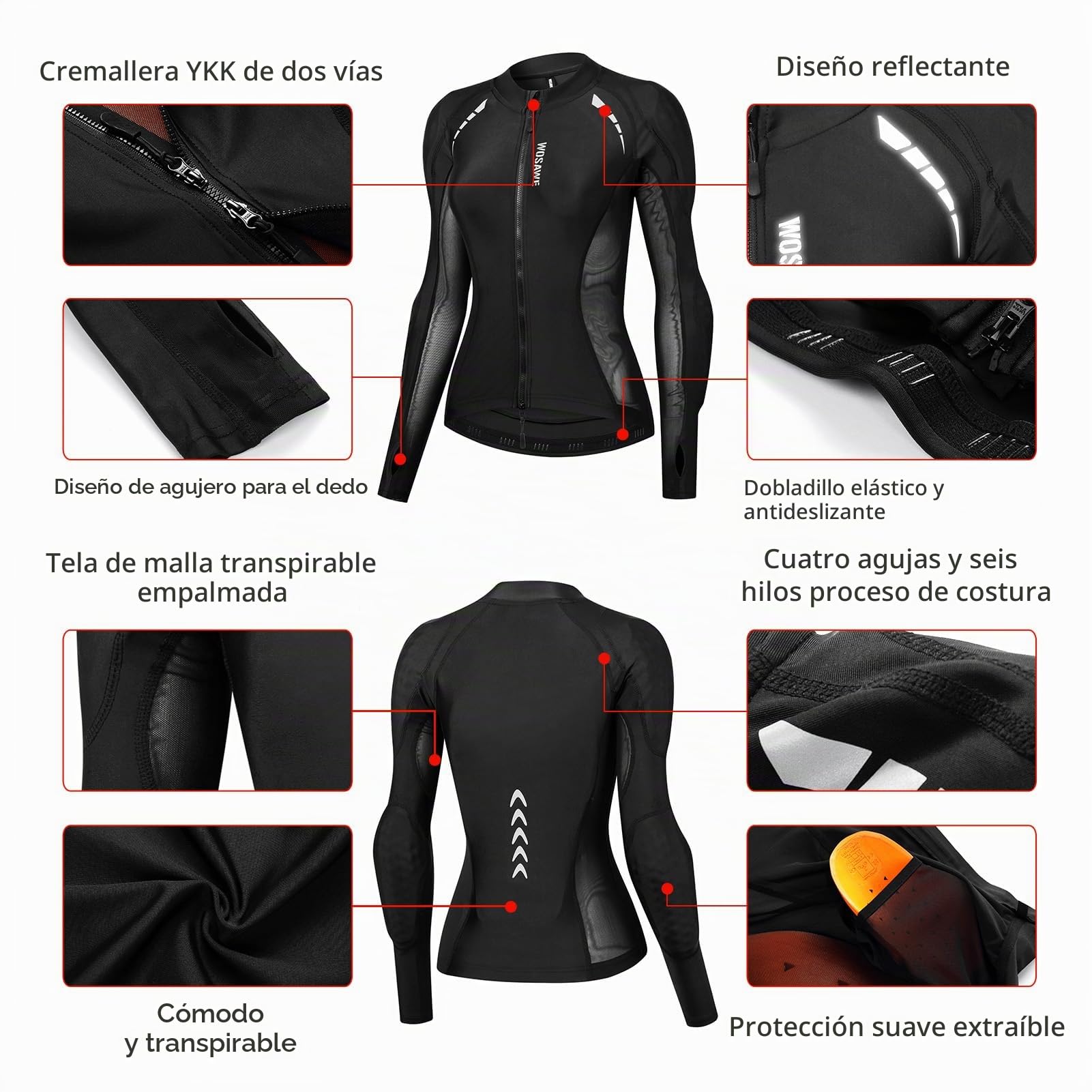 Lixada Chaqueta blindada de Motocicleta, Chaqueta de Moto para Mujer con protección y certificación CE2, Chaqueta de Malla de Alta Visibilidad para Mujer, Chaqueta de Moto de Malla, Chaqueta blindada