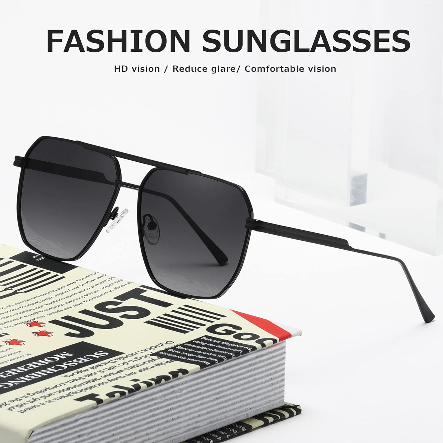 kimorn Polarized Sunglasses Womens Men Retro Oversized Square Vintage Shades Classic Large Metal Sun Glasses K1221 - Image 7