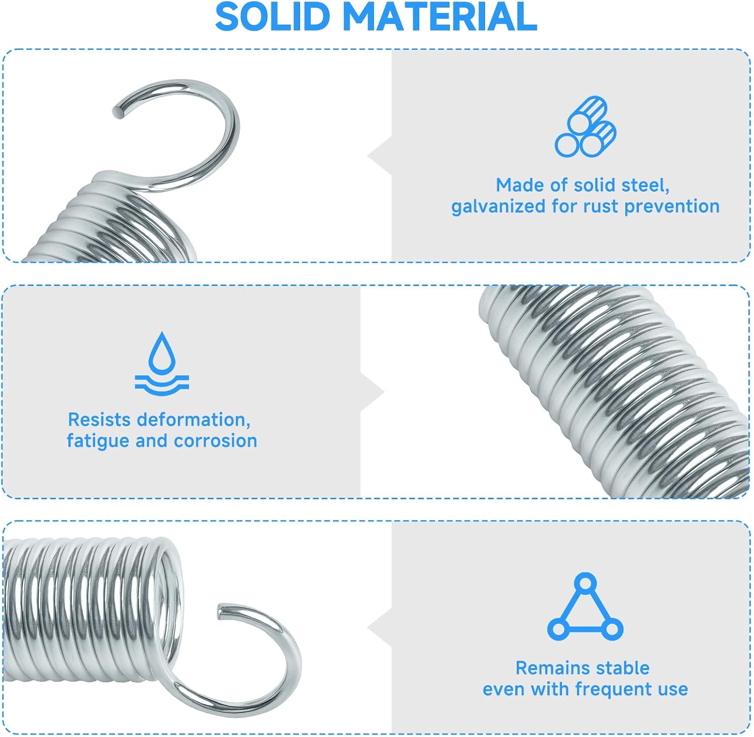 2PCS 2.5 Inch Recliner Springs Replacement, Tension Spring for Recliner Mechanism, Compatible with Lane,Lazy Boy, Catnapper, Sofa Bed,Folding Bed Parts,Solid Steel Short Hook Furniture Spring