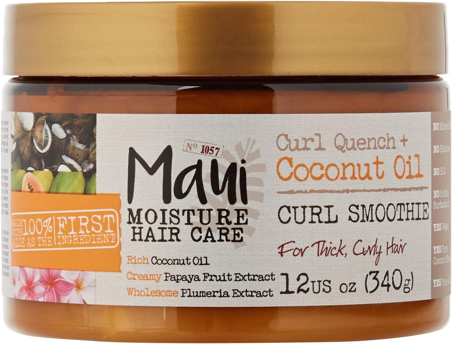 Maui Moisture Coconut Oil Hair Mask for Curly Hair, 340g